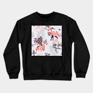 Flamingo and flowers Crewneck Sweatshirt